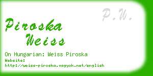 piroska weiss business card
